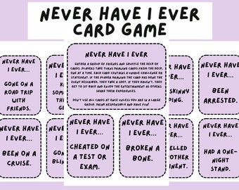 Never Have I Ever Cards: Adult Drinking Game (Printable PDF)