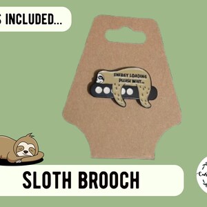 Sloth Lover Gift Set - Cute Sloth Socks, Keychain, Necklace & Stickers - Fun Animal Letterbox Gift for Her - Sloth Jewellery image 5