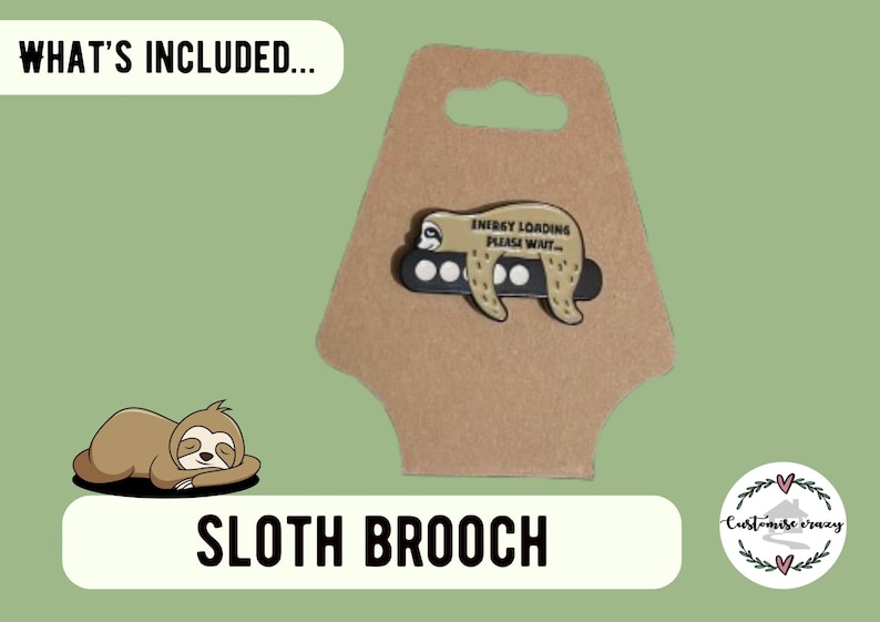Sloth Lover Gift Set - Cute Sloth Socks, Keychain, Necklace & Stickers - Fun Animal Letterbox Gift for Her - Sloth Jewellery image 5