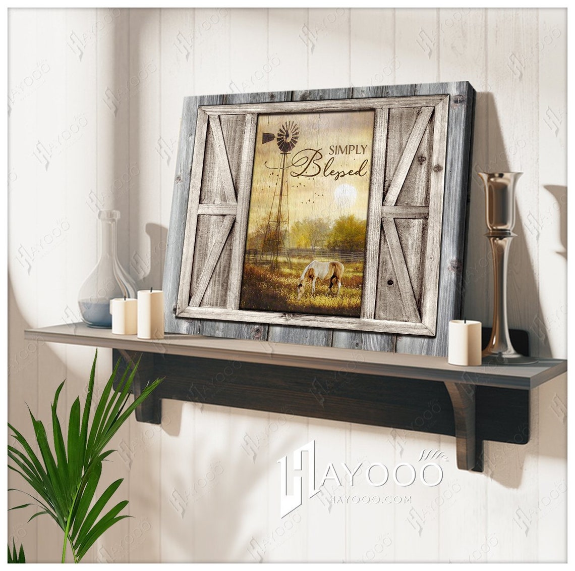 Leinwand gefälschte Fenster einfach gesegnet | Etsy