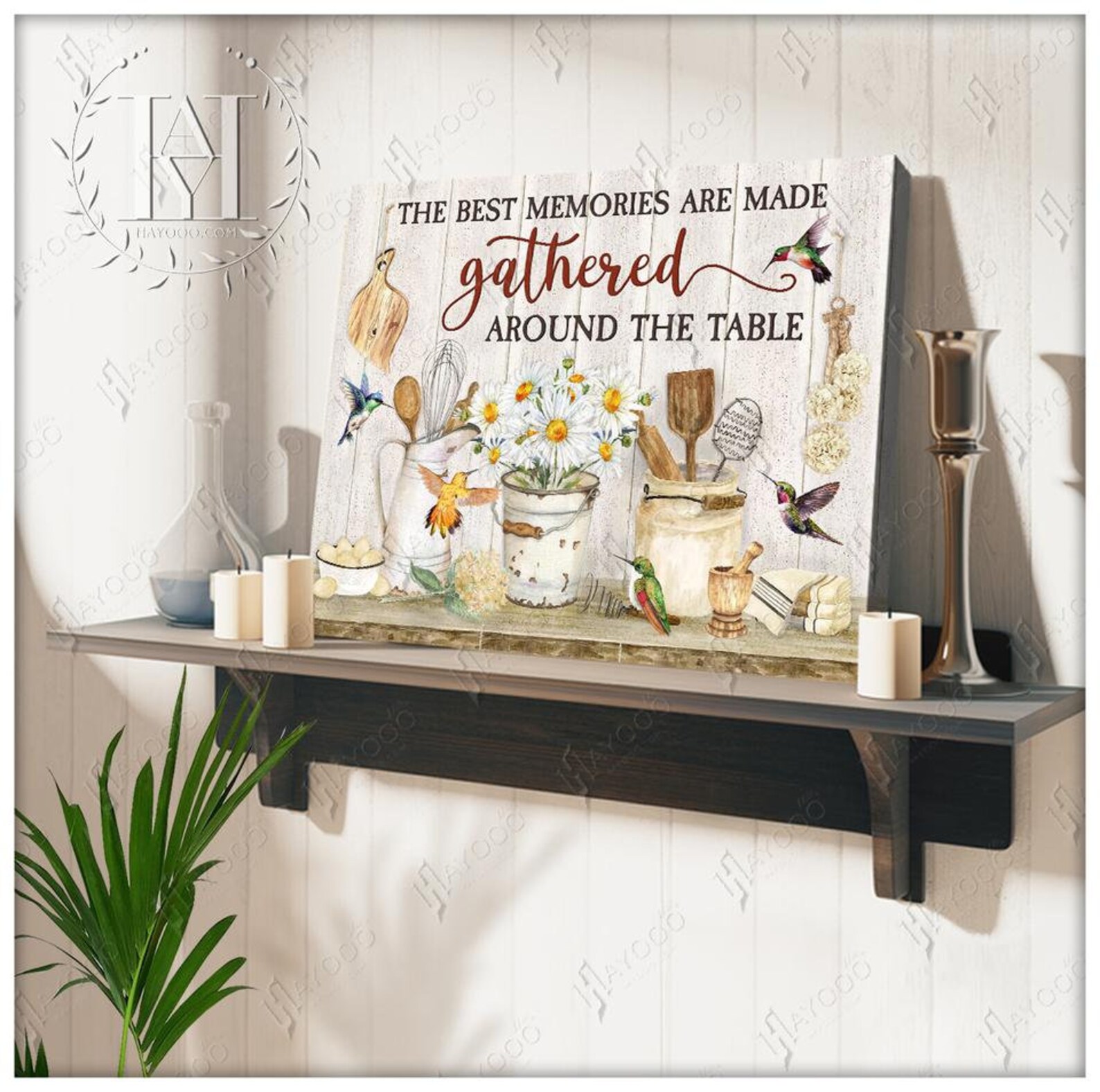 Farmhouse Kitchen Canvas Wall Decor The Best Memories Are Made Etsy