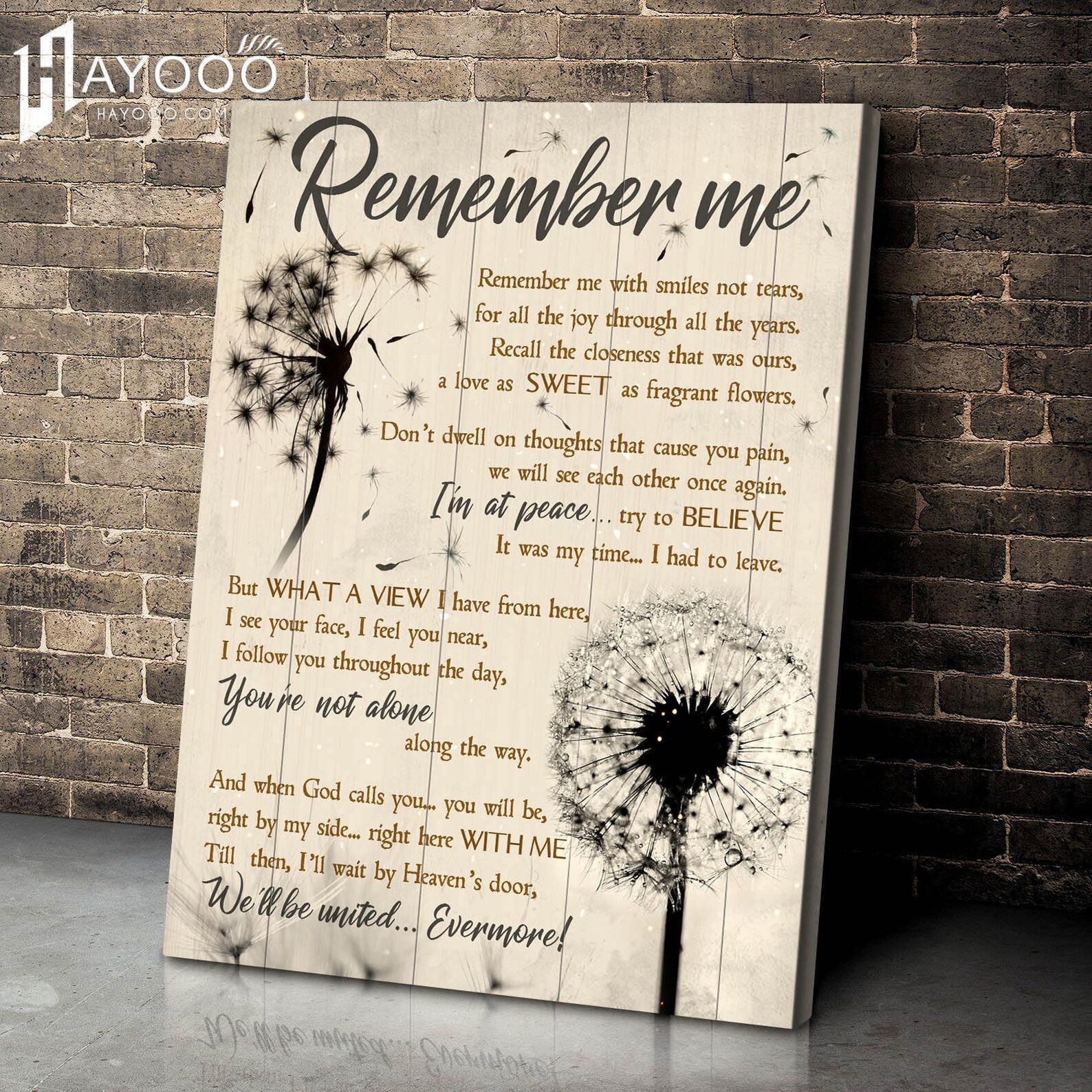 Canvas Painting Dandelion Remember Me With Smiles Not Tears Etsy