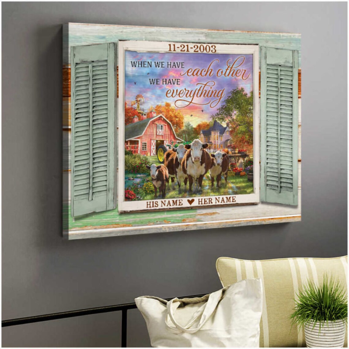 Wenn wir einander bunte Leinwand gefälschte Fenster mit | Etsy