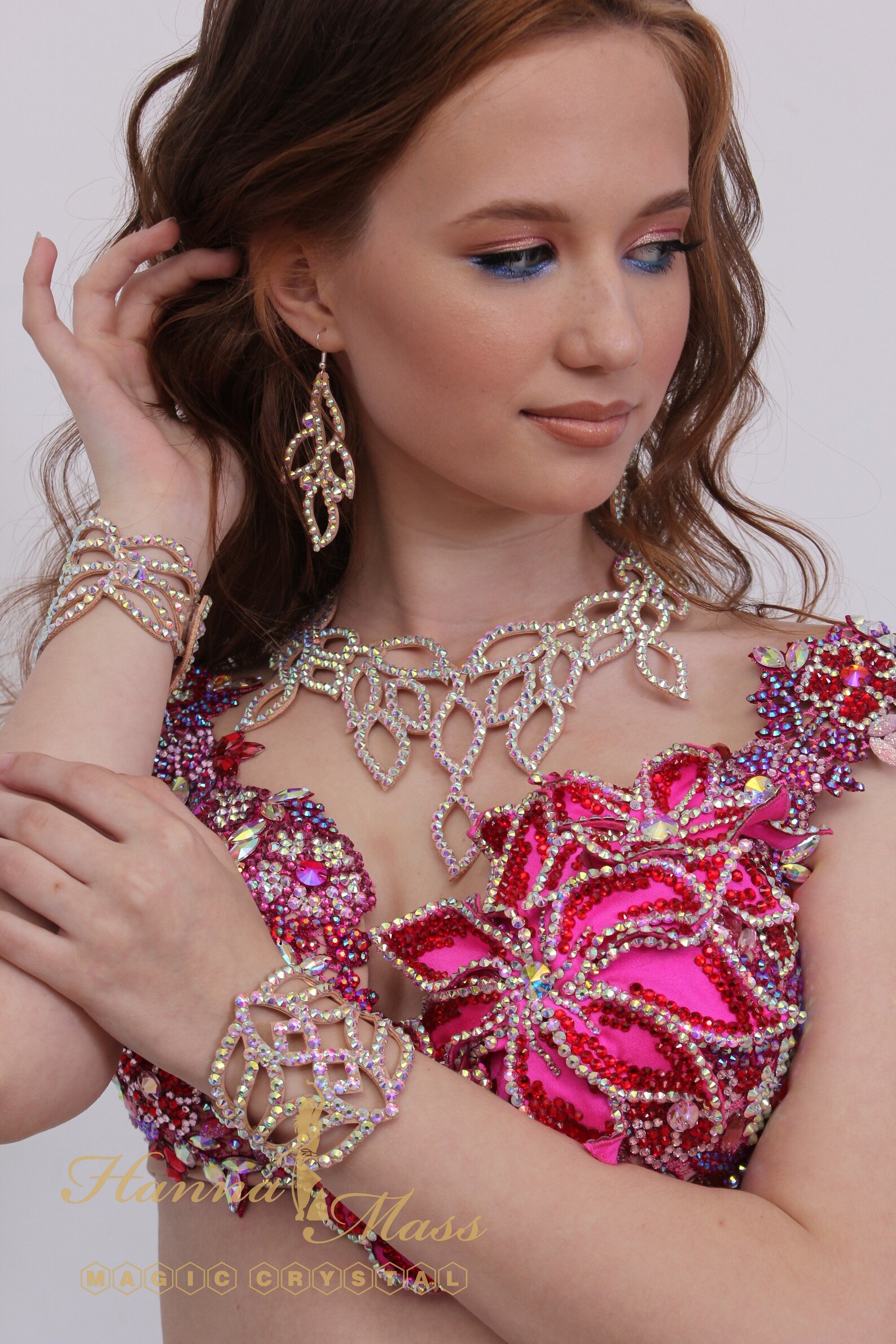 Belly Dance Rhinestone Necklace Ballroom Dance Crystal Etsy