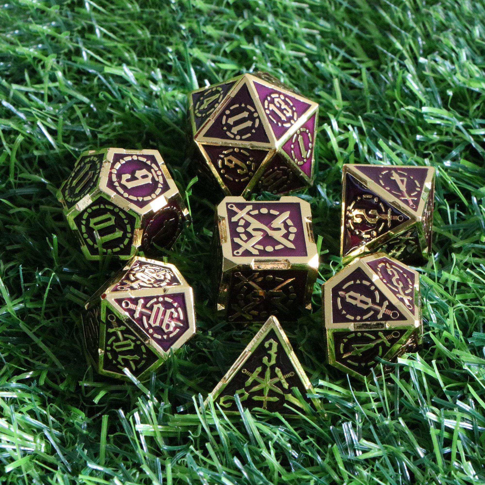 Sword metal dice dnd dice set polyhedral dice set rpg Etsy
