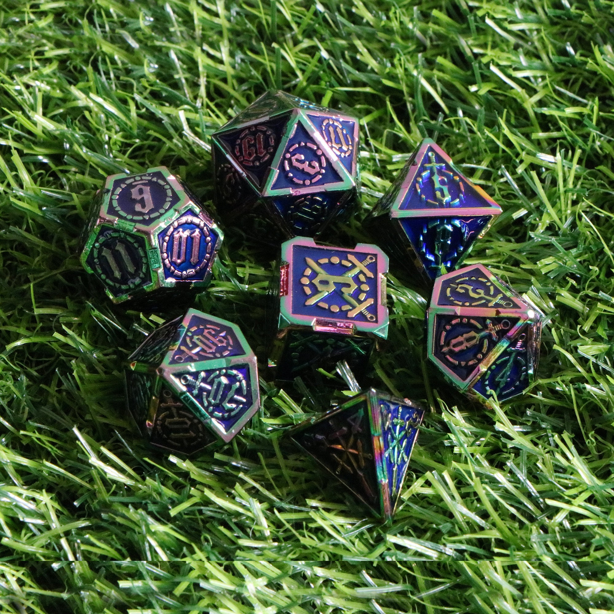 Sword metal dice dnd dice set polyhedral dice set rpg Etsy