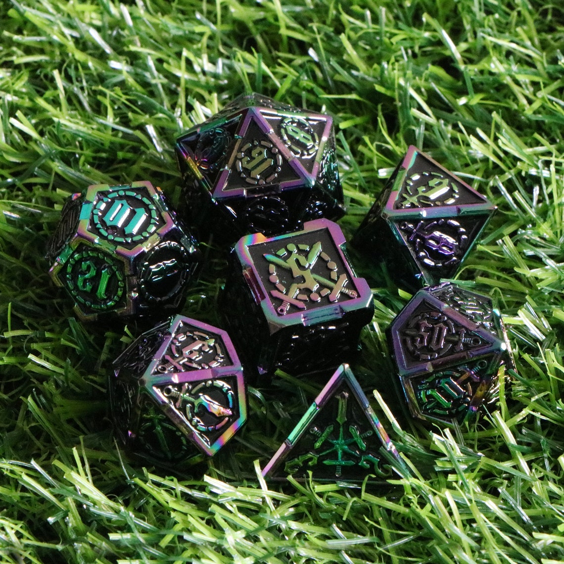 Sword metal dice dnd dice set polyhedral dice set rpg Etsy