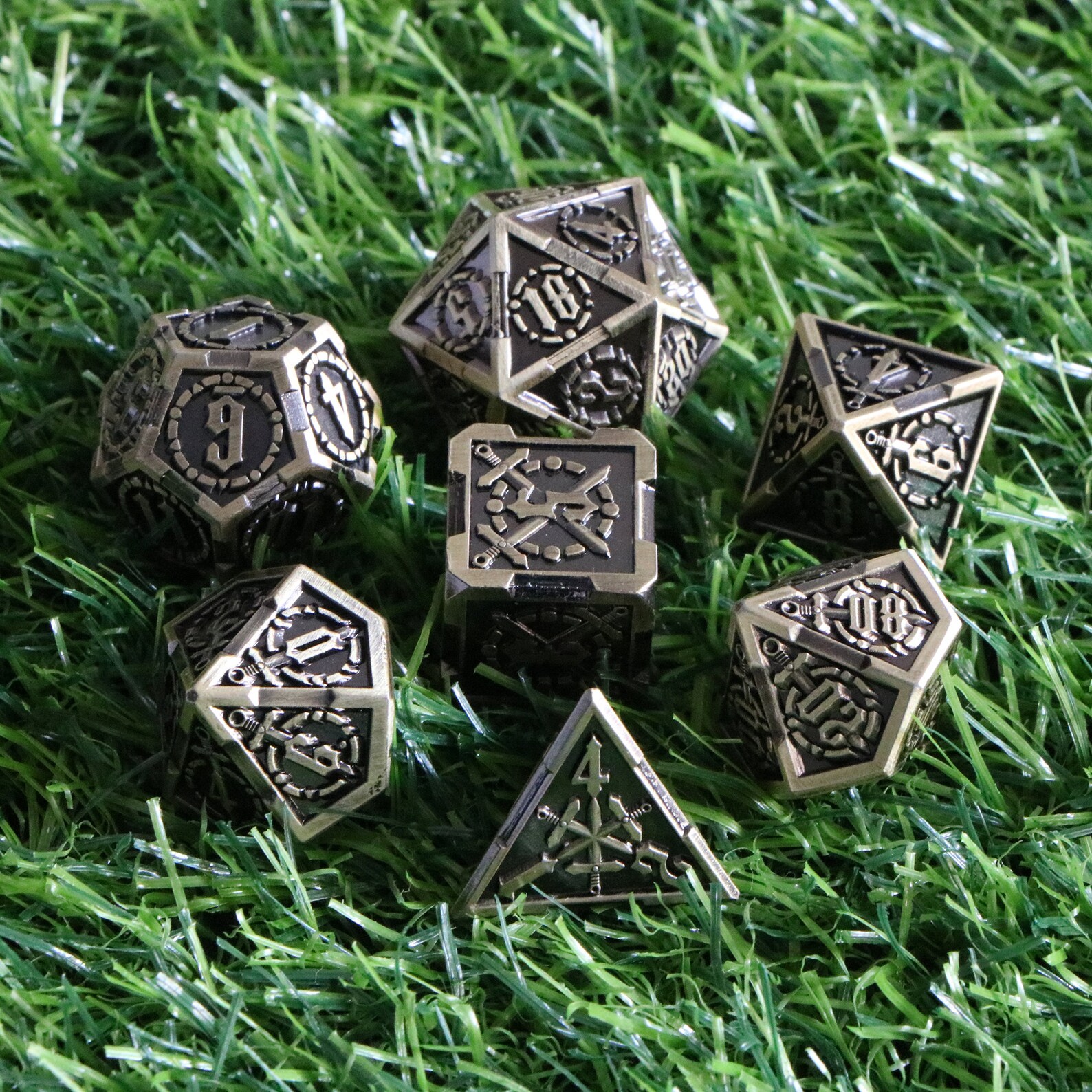Sword metal dice dnd dice set polyhedral dice set rpg Etsy
