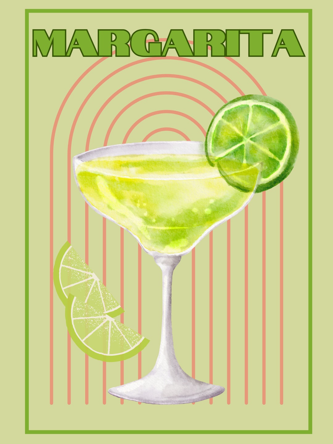 Margarita Cocktail Print - Etsy