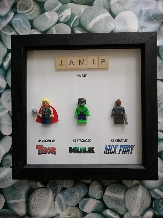 Personalised Super Hero Lego Frame, Thor, Hulk, Nick Fury -  Canada
