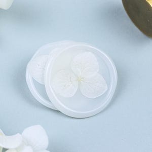 Wachssiegel mit Hortensie in weiß für eure Hochzeit - selbstklebende Wachssiegel als Set -  Wachssiegel mit Trockenblume zum Aufkleben