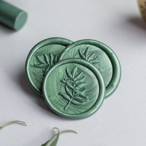 Wachssiegel Palmenblatt für eure Hochzeit Tropical - selbstklebende Wachssiegel als Set -  Wachssiegel mit Blatt zum Aufkleben