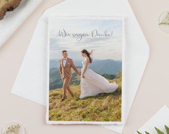 Thank you card for wedding in the mountains | Personalized thank you card with photo | Thanksgiving for mountain wedding with watercolor