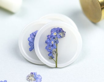 Forget-me-not wax seal | Self Adhesive Wax Seals for Wedding | Wedding Seal | finished wax seals | with dried flower