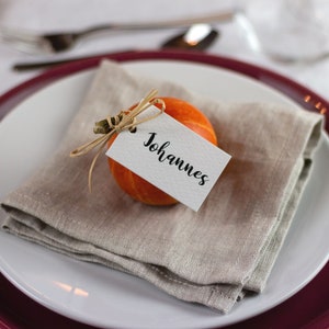 Pendant for wedding, baptism or celebration in autumn Gift tags with custom text Pendant for fall wedding favors image 1