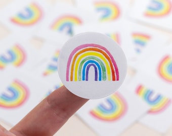 Sticker Rainbow Colorful | Round stickers for birth, baptism, children's birthday, school enrollment | for embellishing gifts and envelopes