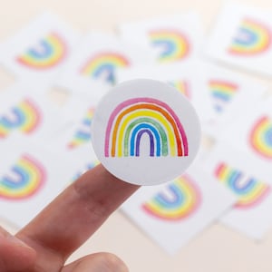Sticker Rainbow Colorful Round stickers for birth, baptism, children's birthday, school enrollment for embellishing gifts and envelopes image 1