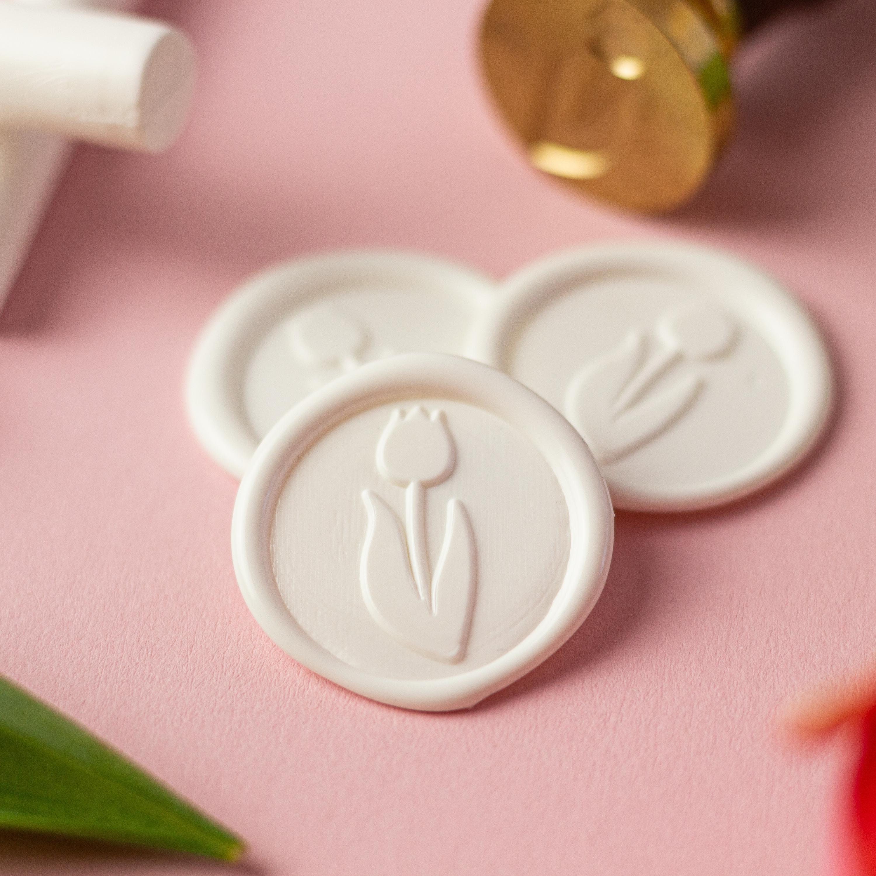 Wachssiegel Tulpe für eure Hochzeit im Frühling - selbstklebende Wachssiegel als Set -  Wachssiegel mit Blume zum Aufkleben für Ostern
