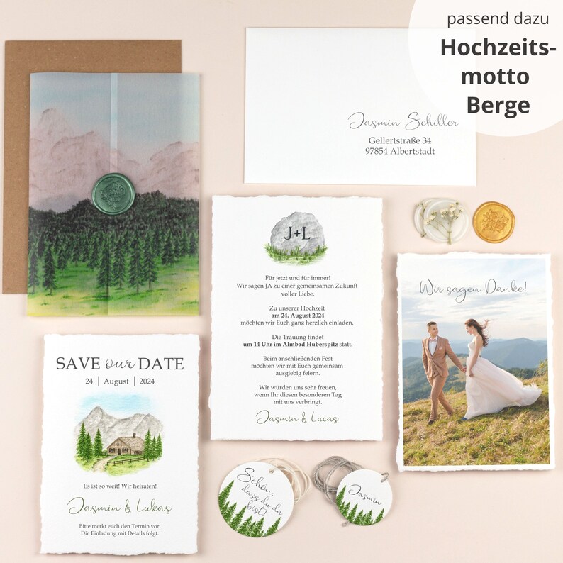 Save the date cards for mountain wedding customizable Save image 9