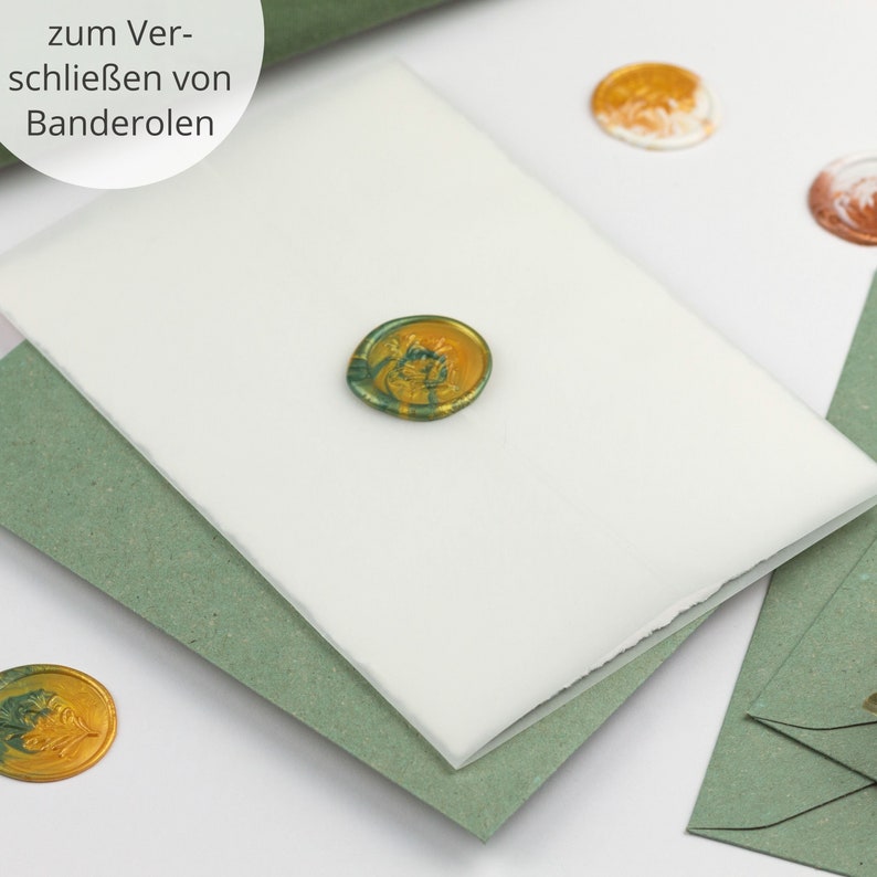 Wax seal marbled Self-adhesive wax seals for wedding finished wax seals gold green white and other colors image 6