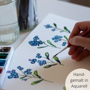 Forget-Me-Not Card I'm thinking of you Watercolor postcard image 6