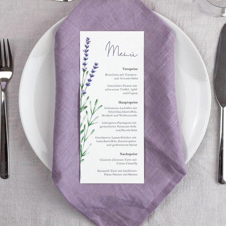 Menu card and drinks menu for wedding baptism or celebration image 1