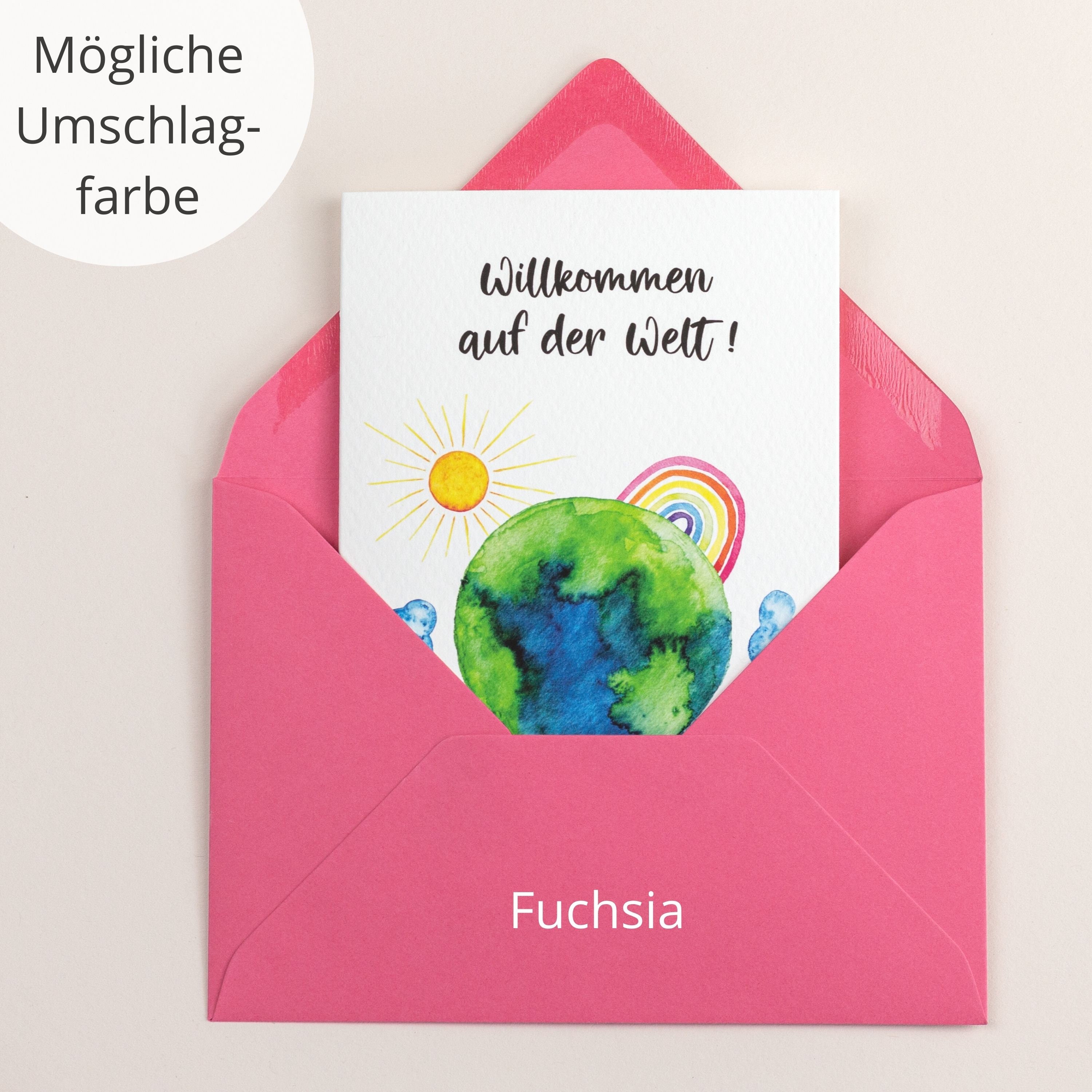 Glückwunschkarte zur Geburt Willkommen auf der Welt Karte zur