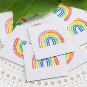 Sticker Rainbow Colorful Round stickers for birth, baptism, children's birthday, school enrollment for embellishing gifts and envelopes image 2