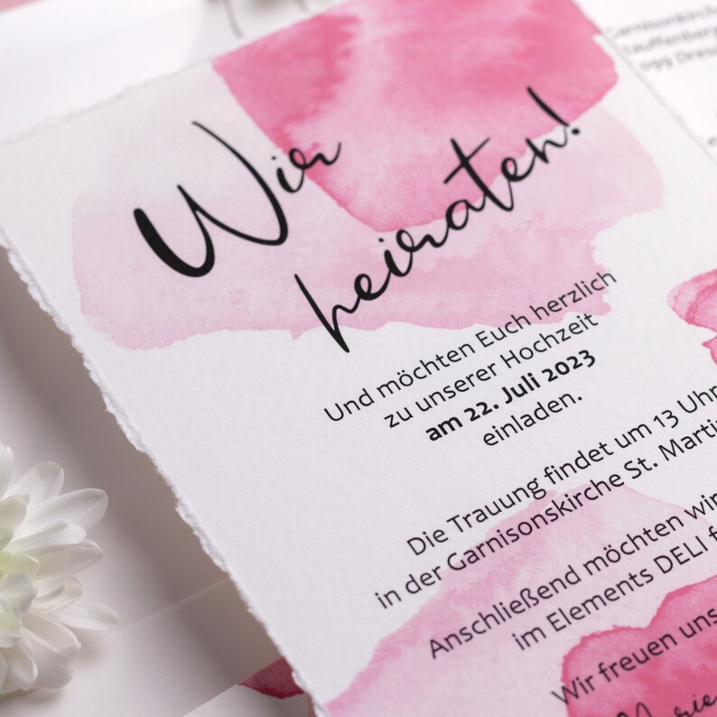 Invitation for Wedding Watercolor Wedding Invitation in image 2