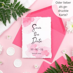 Digital save the date card for wedding with watercolor image 9