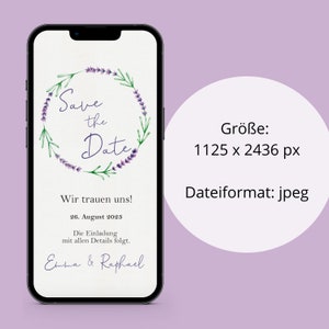 Digital Save the Date Card for Lavender Wedding Customizable image 2