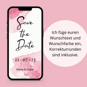 Digital save the date card for wedding with watercolor image 3