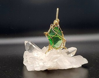 Rare Thoth The Atlantean Emerald Green Andara Pendant 18 gr/ethically sourced crystal/raw crystal/rare monoatomic andara crystal /green ray