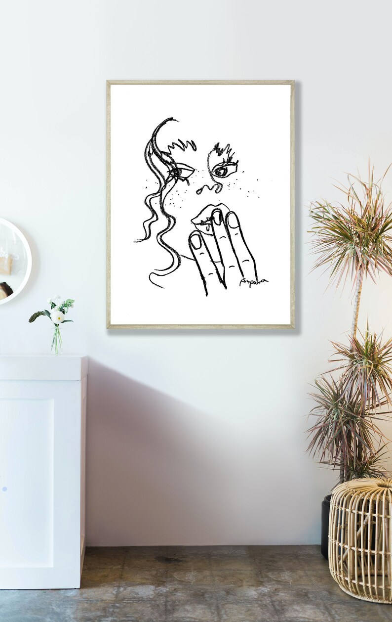 Printable Drawings One Line Art Printable Illustration Etsy