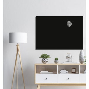 BLACK and WHITE MOON Photography Canvas Wall Art. Fine Art Photography, Living Room Wall Art
