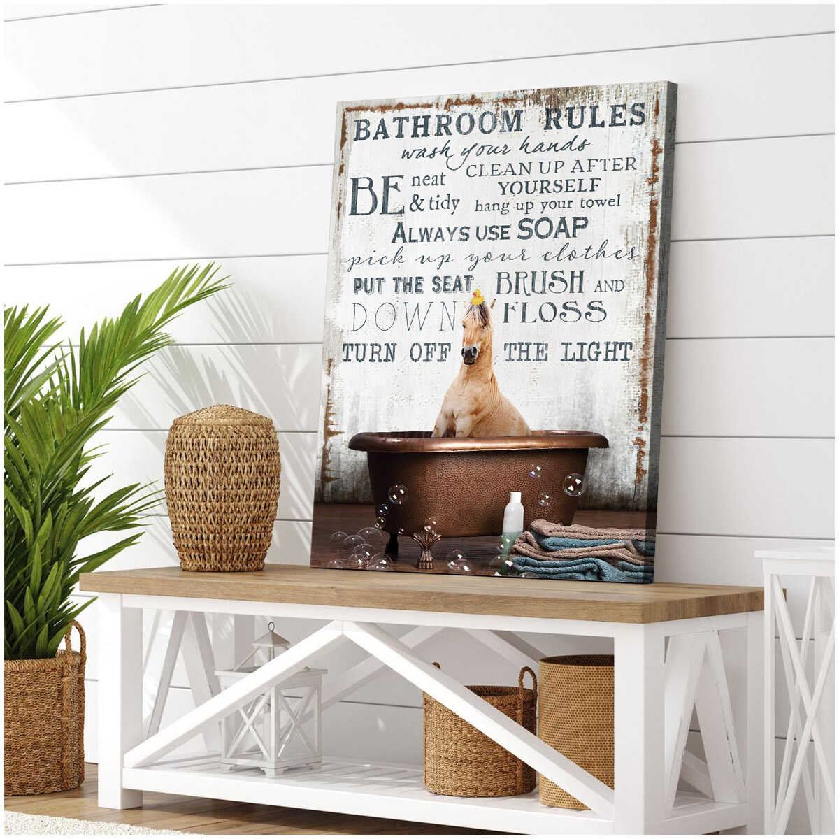 El baño de lona de pintura de caballos gobierna el caballo de | Etsy