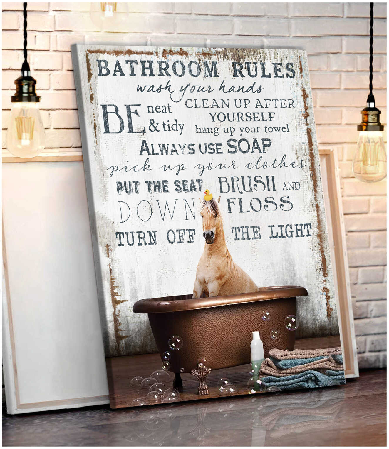 El baño de lona de pintura de caballos gobierna el caballo de | Etsy