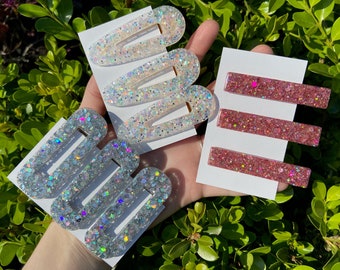 3 Pack Glitter Resin Hair Clips Hair Barrette Resin - Etsy 3 Pack Glitter Resin Hair Clips Hair Barrette Resin - Etsy