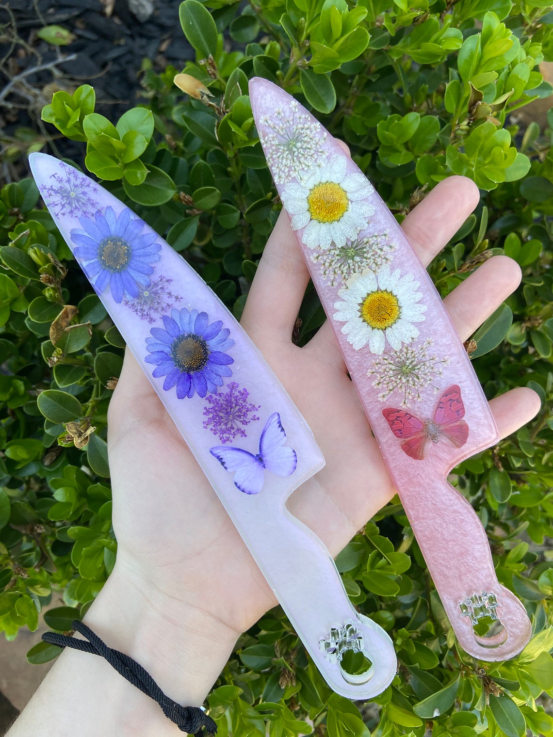 Custom Flower Knife With Skull Handle Resin Knife With Etsy