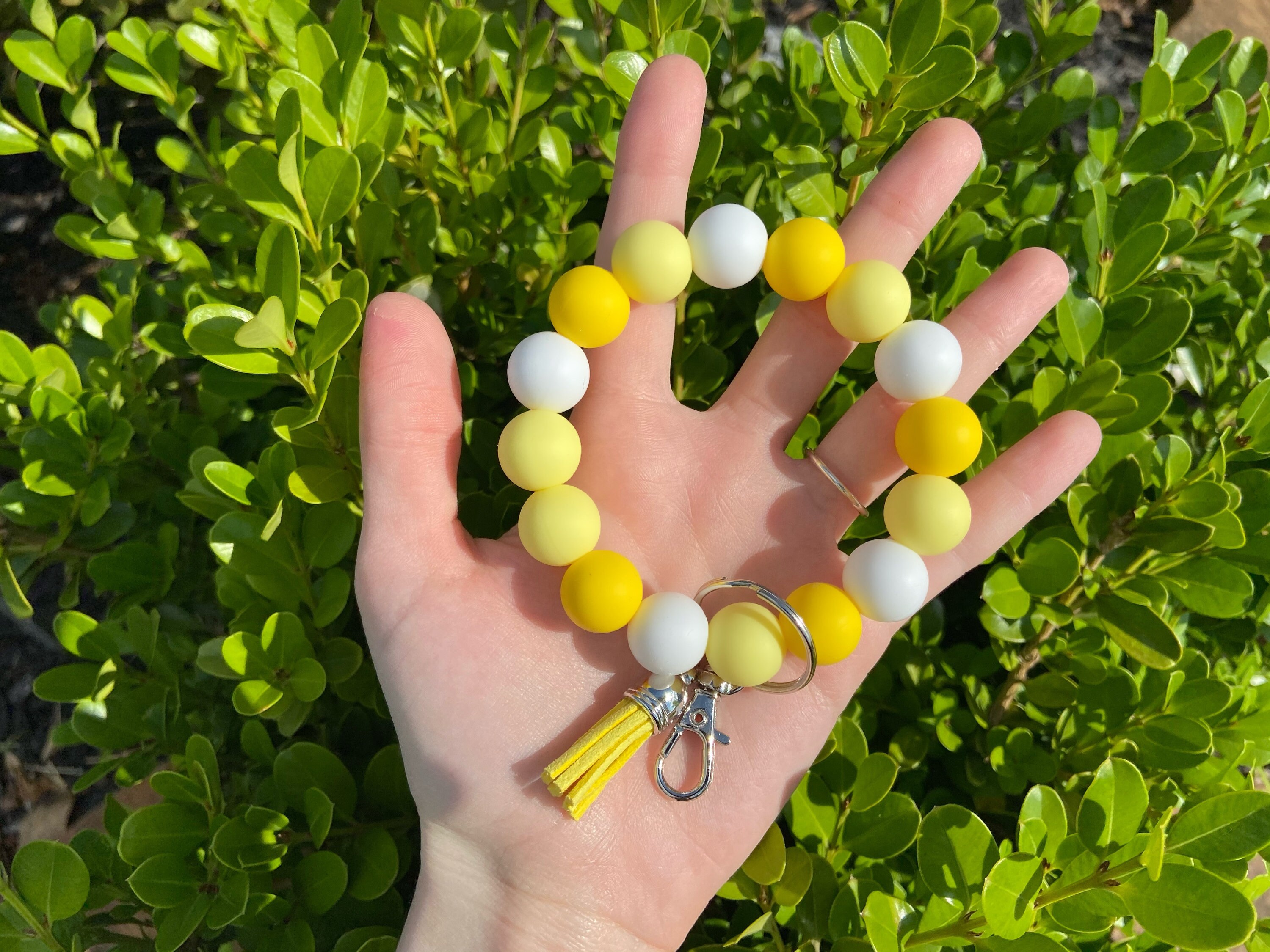 Silicone Wristlet Keychain/Bead Wristlet Keychain/Beaded Etsy