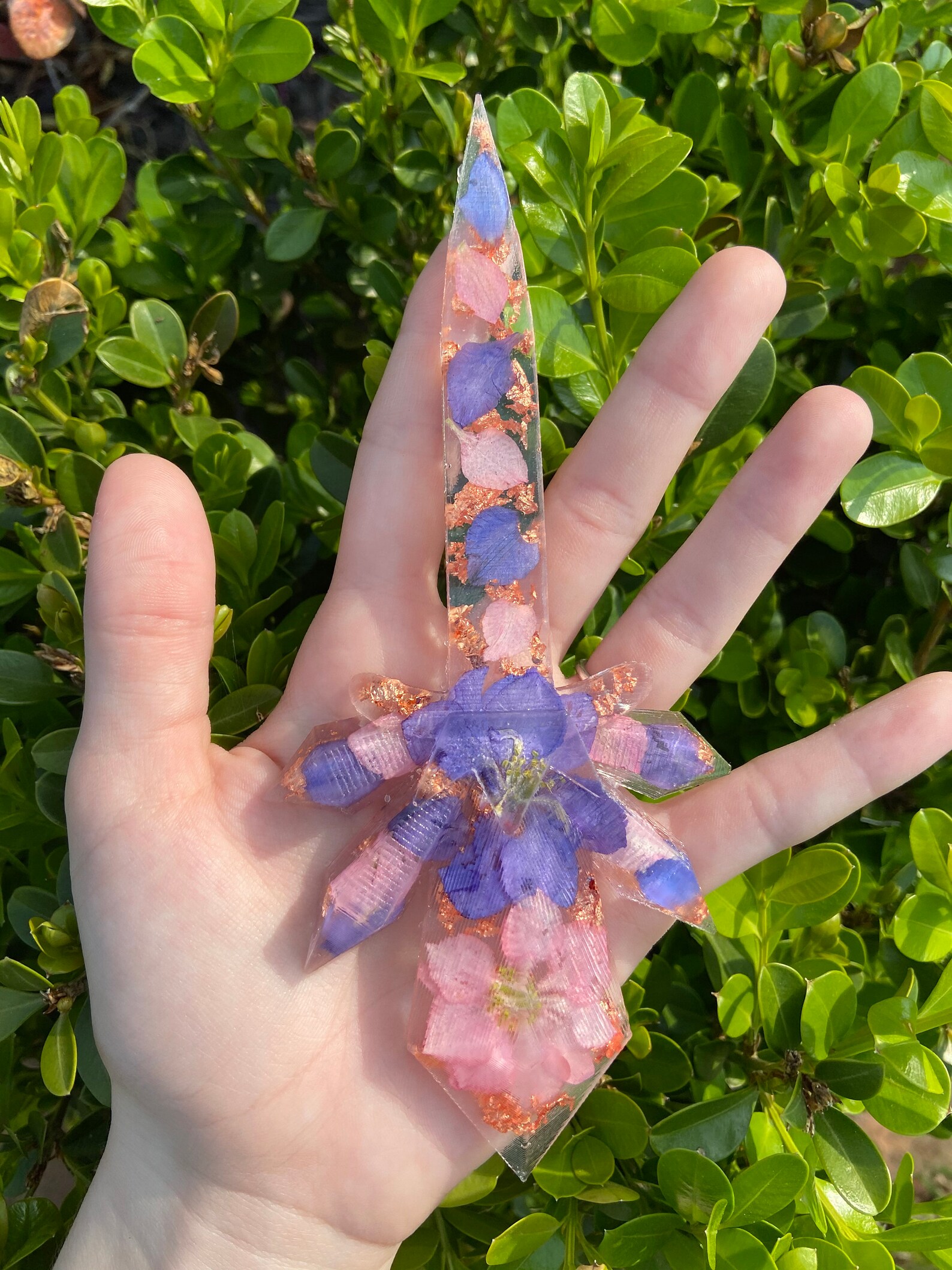 Flower Petal Crystal Dagger Custom Resin Dagger Dagger Etsy