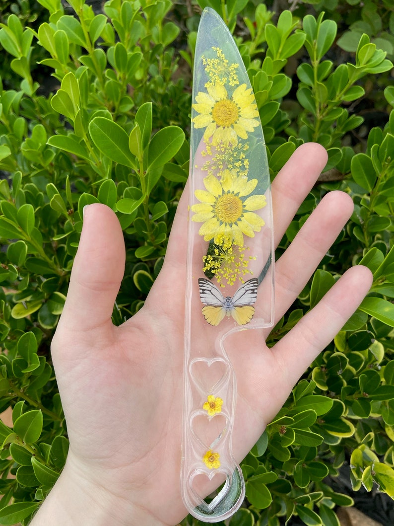 Custom Flower Knife With Heart Handle Resin Knife With Etsy