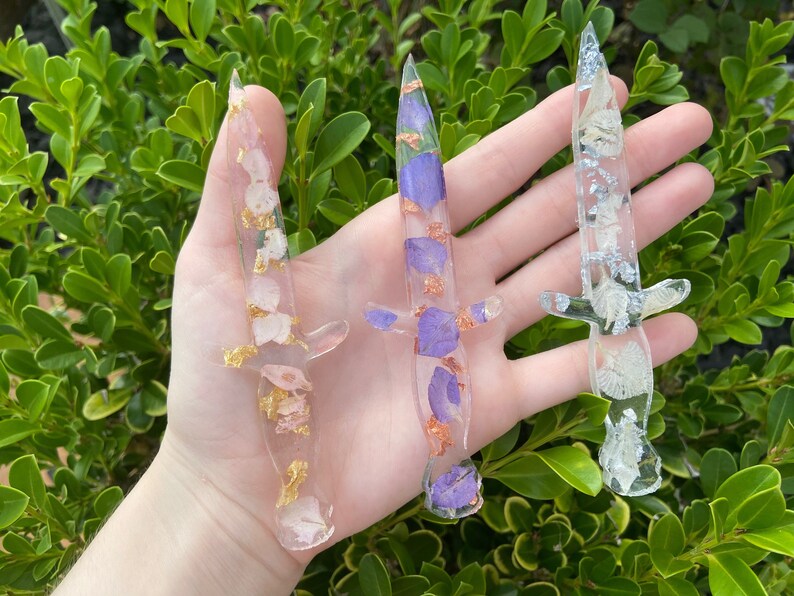 Custom Flower Petal Mini Resin Dagger Resin Dagger Etsy