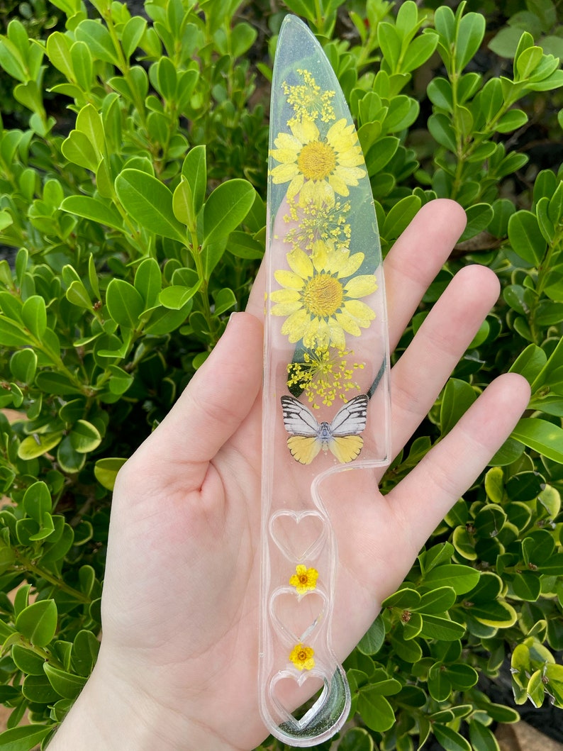 Custom Flower Knife With Heart Handle Resin Knife With Etsy