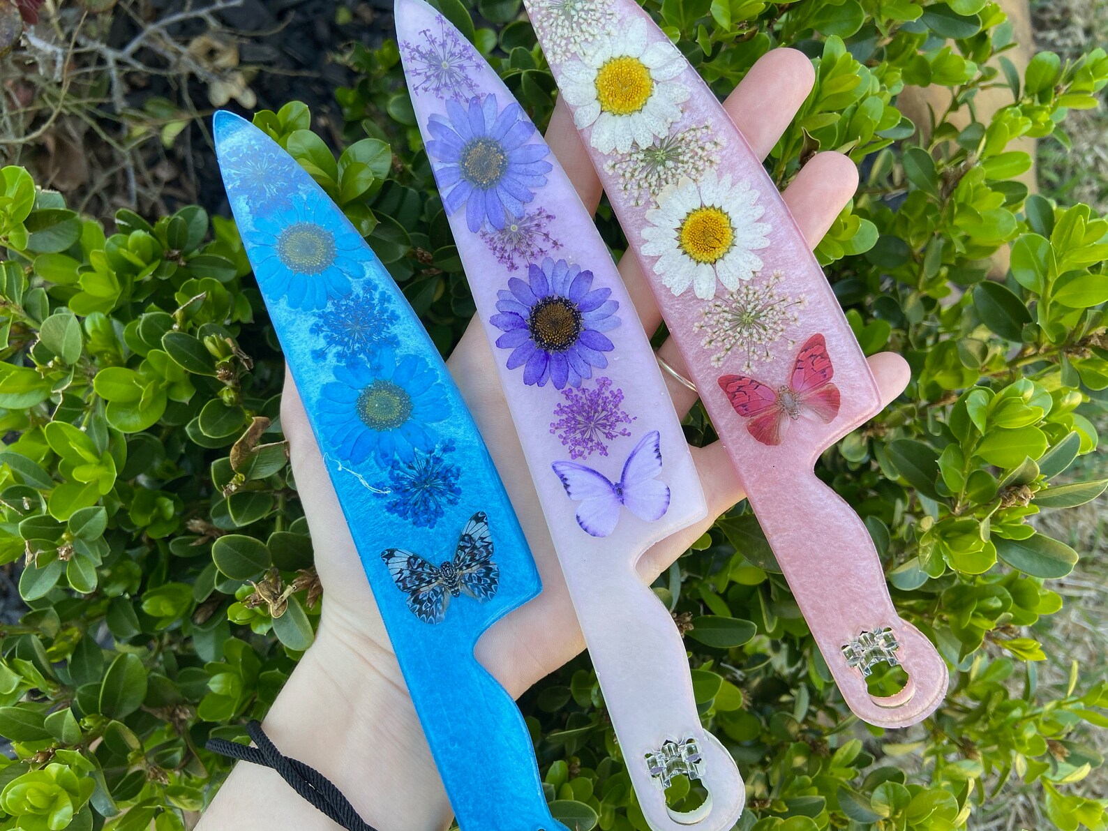 Custom Flower Knife With Skull Handle Resin Knife With Etsy