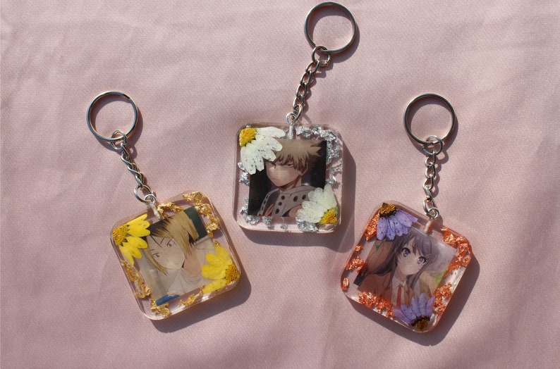 Custom Anime Resin Keychain Photo Keychain Anime Keychain Etsy