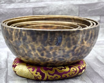 6 to 11 inches Full Moon Singing Bowls - Chakra Balancing Healing Meditation Therapy set - Tibetan Singing bowl from Nepal - Nepal Made