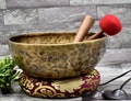 12 inches diameter full moon singing bowl -Himalayan Sound Healing Meditation bowls -Chakra Balance therapy mindfulness well being - tingsha product logo