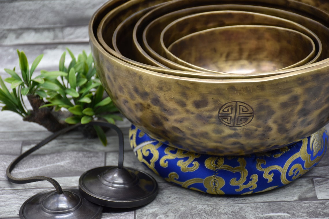 Chakra Note Tuned Full Moon Singing Bowl Set of 7 Tibetan | Etsy