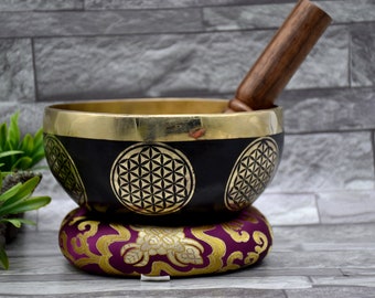 6 inch flower of life singing bowl  - Handcrafted singing bowls chakra Bowls - Sound Healing meditation yoga bowls